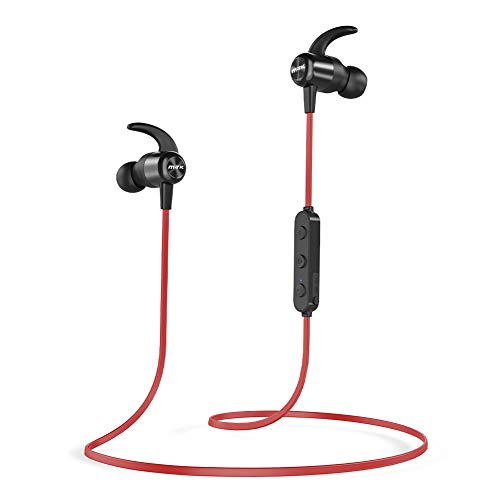 UXD Bluetooth Kopfhörer, Upgraded Wireless Kopfhörer mit CVC8.0 Mikrofon, 20 Stunden Spielzeit, IPX7 Wasserdicht, Bluetooth 5.0, Magnetische In-Ear-Ohrhörer für iPhone/Android (Rot_) von UXD