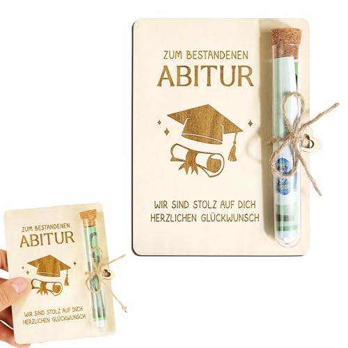 UYGTHI Geschenk Zum Abitur 2025, Glücksbringer Abitur Geldgeschenk Verpackung, Abitur Geschenke Abschluss Geschenk Für Studenten, Reagenzglas Deko 9×12cm Für Jungen Mädchen von UYGTHI