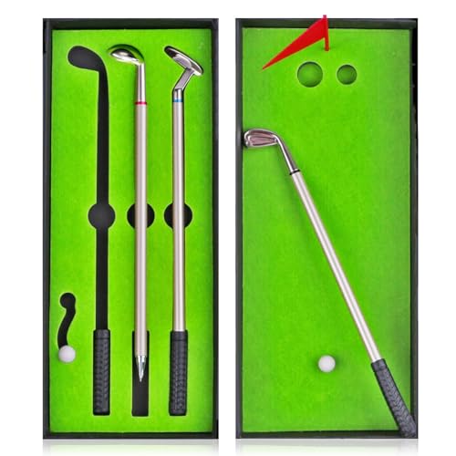 UYGTHI Golfstift-Set - Neuheit Golfschläger Kugelschreiber in Geschenkbox, Lustige Geschenke für Männer, Golfer, Ihn, Frauen, Kinder - Einzigartiges Schreibtischspielzeug für Weihnachten, Geburtstag UYGTHI Golfstift-Set - Neuheit Golfschläger Kugelschreiber in Geschenkbox, Lustige Geschenke für Männer, Golfer, Ihn, Frauen, Kinder - Einzigartiges Schreibtischspielzeug für Weihnachten, Geburtstag von UYGTHI