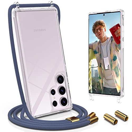 UYMO Handykette Hülle mit Band kompatibel mit Samsung Galaxy S23 Ultra 6.8" - | Necklace Transparent Handyhülle Case mit Schnur Abnehmbar |,Stoßfeste Schutzhülle zum Umhängen Kordel, Blau UYMO Handykette Hülle mit Band kompatibel mit Samsung Galaxy S23 Ultra 6.8" - | Necklace Transparent Handyhülle Case mit Schnur Abnehmbar |,Stoßfeste Schutzhülle zum Umhängen Kordel, Blau von UYMO