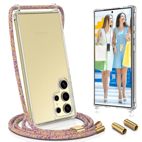 UYMO Handykette Hülle mit Band kompatibel mit Samsung Galaxy S24 Ultra - | Necklace Transparent Handyhülle Case mit Schnur Abnehmbar |,Stoßfeste Schutzhülle zum Umhängen Kordel Regenbogen UYMO Handykette Hülle mit Band kompatibel mit Samsung Galaxy S24 Ultra - | Necklace Transparent Handyhülle Case mit Schnur Abnehmbar |,Stoßfeste Schutzhülle zum Umhängen Kordel Regenbogen von UYMO
