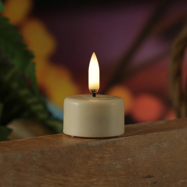 LED Teelicht THEA - 3D Flamme - D: 4cm - H: 5,3cm - Timer - inkl. B... von UYUNI