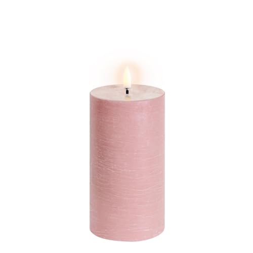 Uyuni - LED Pillar Candle - Dusty Rose, Rustic - 7,8x15 cm (UL-PI-DR-C78015) von Piffany Copenhagen