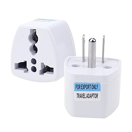 UYUYong 2 Stück USA Reiseadapter Deutschland zu US-Reiseadapter Typ-B Stecker CE-Zertifizierung Europa EU Amerikanisch Stromadapter für USA Kanada Mexiko Adapter - Weiß von UYUYong