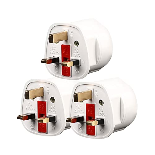 UYUYong 3 Stück Reiseadapter Adapter Stecker für England Reiseadapter DE zu UK Reisestecker Stromadapter Schuko EU zu UK Steckdose Schottland Irland -Weiß von UYUYong