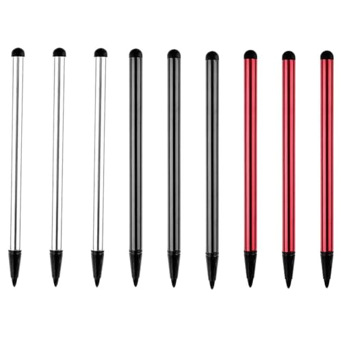 UYVPAER 9 Stück Stylus-Stifte Für Touchscreens, Universeller Mit Feiner Spitze Für Handy/Ipad/Samsung/Android/Tablet(Rot, Schwarz, Silber) von UYVPAER