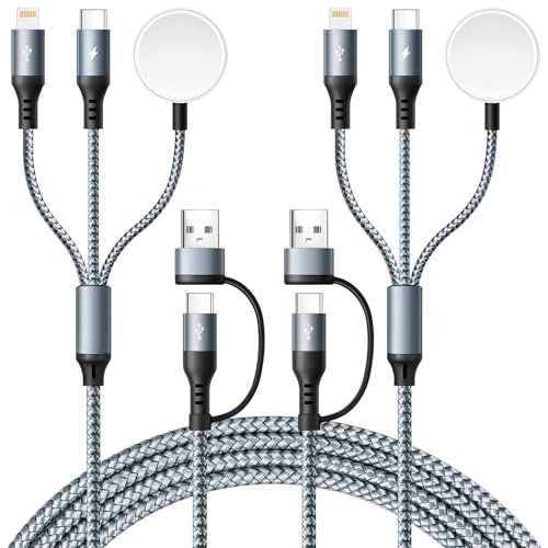 UZAHSK Multi USB A/C Ladekabel,3 in 2 Multi Ladekabel für App-le Watch Ladekabel,Aktualisiert für App-le Watch-Ladegerät,Nylon-geflochtenes Magnetisches kabelloses Ladekabel für iWatch/iPhone-1.8M UZAHSK Multi USB A/C Ladekabel,3 in 2 Multi Ladekabel für App-le Watch Ladekabel,Aktualisiert für App-le Watch-Ladegerät,Nylon-geflochtenes Magnetisches kabelloses Ladekabel für iWatch/iPhone-1.8M von UZAHSK