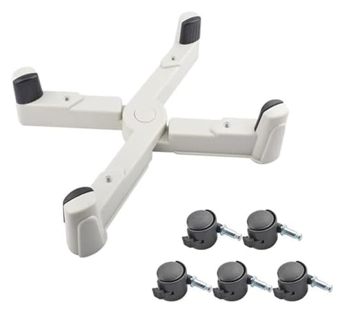 UZAMIRLEX CPU-Ständer für PC-Computergehäuse, Desktop Mainfr Lagerregal CPU-Rollhalterständer mit 4 beweglichen Elementen, Verstellbarer Computergehäuseständer(White,B) von UZAMIRLEX