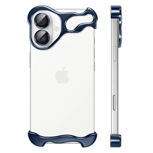 UZEUZA Frameless Hülle Metall für iPhone 16 Plus, Handyhülle Rahmenlose Minimalistischen Design, Schutzhülle Kameraschutz,Aluminium Schale Dünn Slim Aesthetic Bumper Stoßfeste Case,Titan Blau UZEUZA Frameless Hülle Metall für iPhone 16 Plus, Handyhülle Rahmenlose Minimalistischen Design, Schutzhülle Kameraschutz,Aluminium Schale Dünn Slim Aesthetic Bumper Stoßfeste Case,Titan Blau von UZEUZA