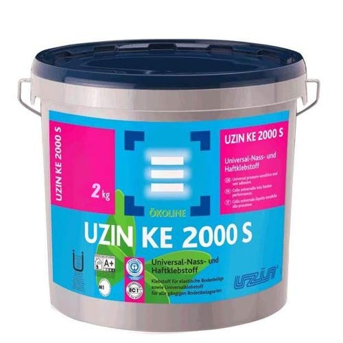 UZIN KE 2000 S Universal-Nass- und Haftklebstoff KLEBER für Vinyl- PVC Kraftvoll Universalklebstoff für alle gängigen Bodenbelagsarten (2 KG) von UZIN