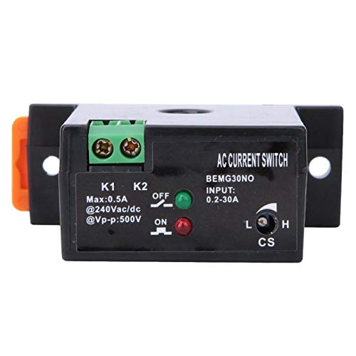Uadme Einstellbarer Stromschalter, Strommessschalter AC 240V 0,2-30A, Normalerweise Offener Stromsensor Steuerschalter, für Industrielle Automatisierungsgeräte, Summer, Relais, Mikrocontroller von Uadme