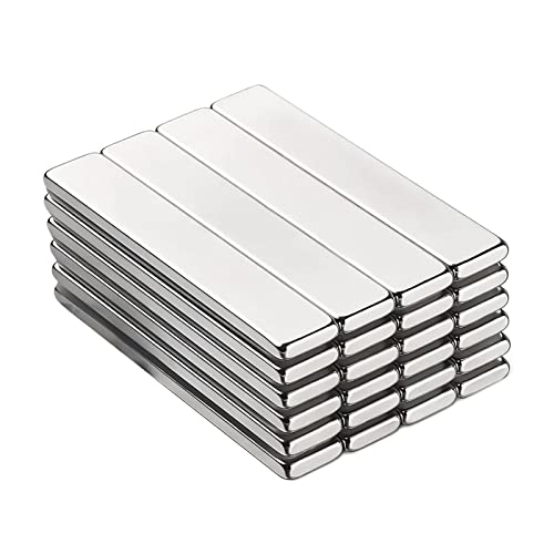 Uadme Neodym Magnete, 24 Stück 60 x 10 x 3mm Magnet Rechteckig, N35 Super Stark Seltenerdmagnete für Kühlschrank, Duschtür, Arbeit oder Büro, Jede Haltekraft Beträgt Nicht Weniger als 10 lbs von Uadme