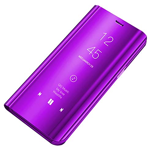 Ubeshine Galaxy A70 Hülle, Galaxy A70 Handyhülle Spiegel Schutzhülle Flip Tasche Leder Case Cover Stand Feature Bumper Etui Flip Tasche für Samsung Galaxy A70 (Lavendel) von Ubeshine