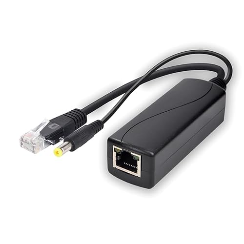 UbiBot PoE Splitter, DC 12V Ausgang mit IEEE 802.3af, 5,5 x 2,1 mm DC Stecker, passend für UbiBot GS1-AETH1RS von UbiBot