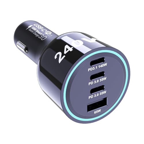 Ubigbuy 240W USB C Auto ladegerät, 4-Ports Superschnelles Laden mit 140W PD3.1 100W PD3.0 45W PPS QC65W Car Charger Ladegerät für MacBook Pro Laptop iPhone 16 15 iPad Galaxy S24/23 Pixel usw Ubigbuy 240W USB C Auto ladegerät, 4-Ports Superschnelles Laden mit 140W PD3.1 100W PD3.0 45W PPS QC65W Car Charger Ladegerät für MacBook Pro Laptop iPhone 16 15 iPad Galaxy S24/23 Pixel usw von Ubigbuy