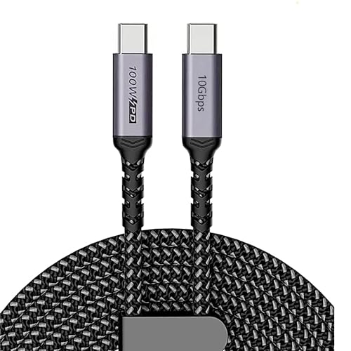 Ubigbuy USB-Kabel C auf USB C, Kabel USB 3.1 Gen2 10G unterstützt Video 4K 60Hz, 100W 5A USB-Kabel C Schnellladung, Nylon USB C Kabel für MacBook Pro MacBook Air iPad Pro Galaxy S23 (1 m) von Ubigbuy