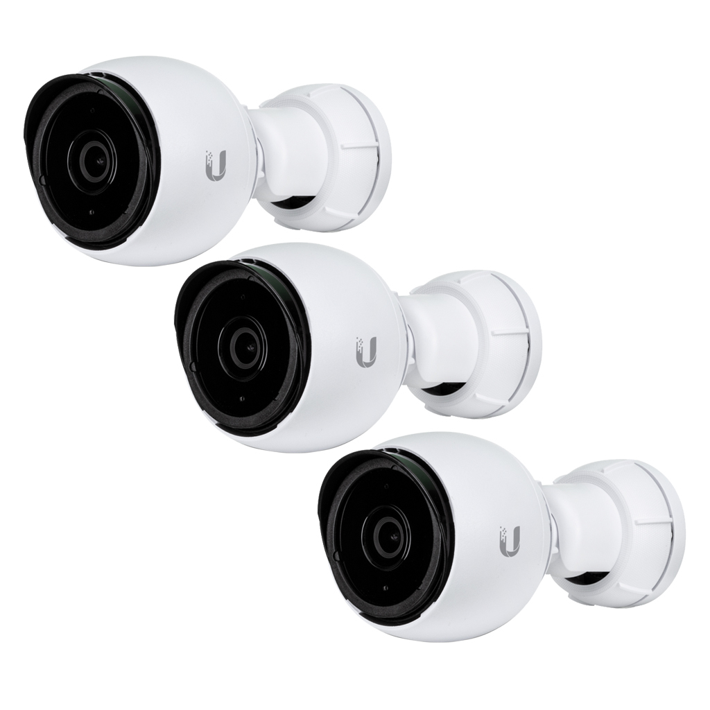 3er-Pack Ubiquiti G4 Bullet Überwachungskamera 2K (2688x1512), PoE, 9m Nachtsicht, IPX4 Wetterfest, Flexible Halterung von Ubiquiti