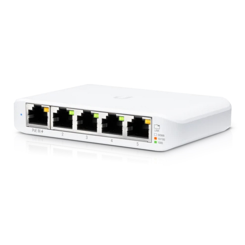 Ubiquiti Flex Mini Managed Switch 5x Gigabit Ethernet, 1x PoE+ (zur Stromversorgung) von Ubiquiti