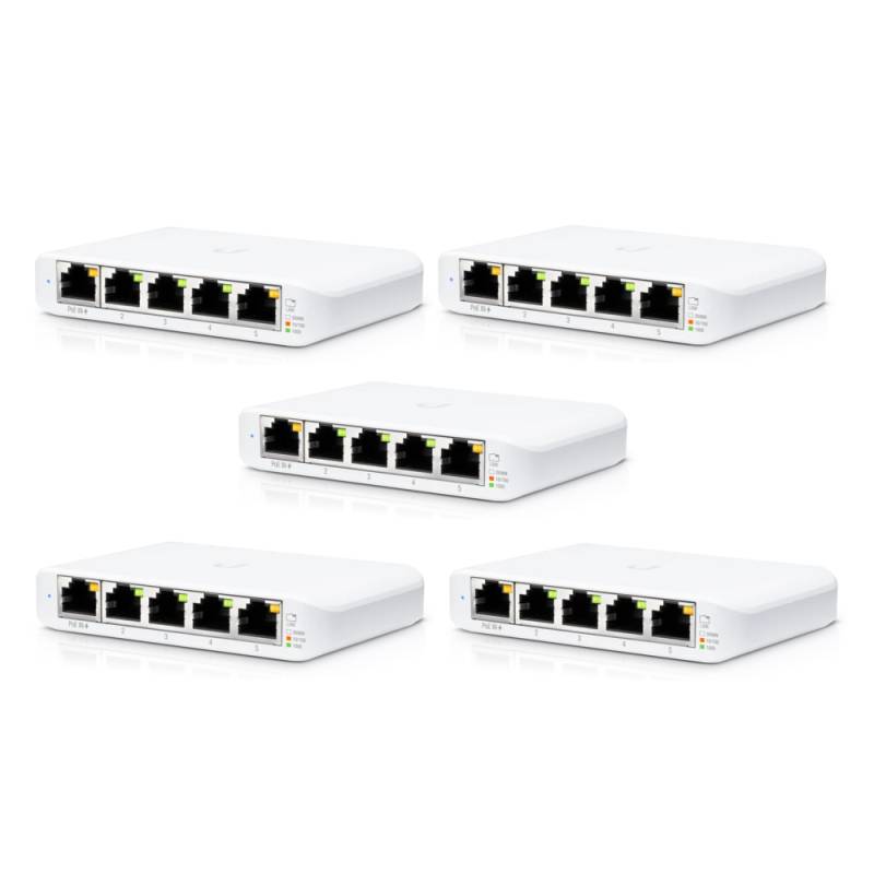 Ubiquiti USW-Flex-Mini Managed Switch 5er Pack [5x Gigabit Ethernet, 1x PoE PD] von Ubiquiti