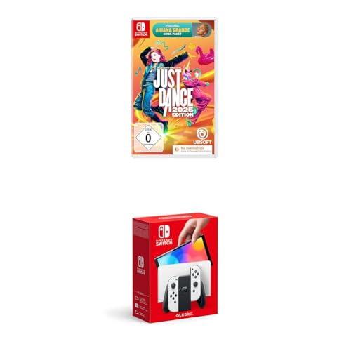 Just Dance 2025 Edition (Code in a box) - [Nintendo Switch] + Nintendo Switch-Konsole (OLED-Modell) Weiß von Ubisoft