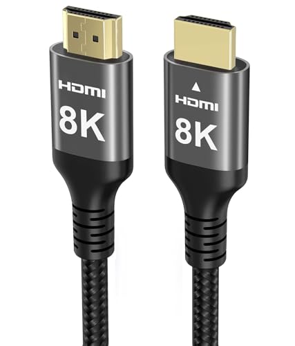 Ubluker 8K HDMI Kabel 15m, Nylon Geflochtenes High Speed HDMI® Kabel 4k 120Hz 2k 165Hz 8k 60Hz 12bit eARC ARC Dolby Atmos HDR10+ HDCP2.3 Kompatibel für PC TV Monitor Laptop Mac PS5 Xbox von Ubluker