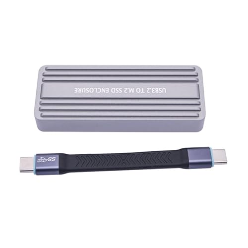 Ubxvamm USB C Solid Disk Gehäuse für Doppelprotokolle 2242 2280 Aluminium werkzeuglose Installation unterstützt bis zu 4 TB 20 Gbit/s von Ubxvamm