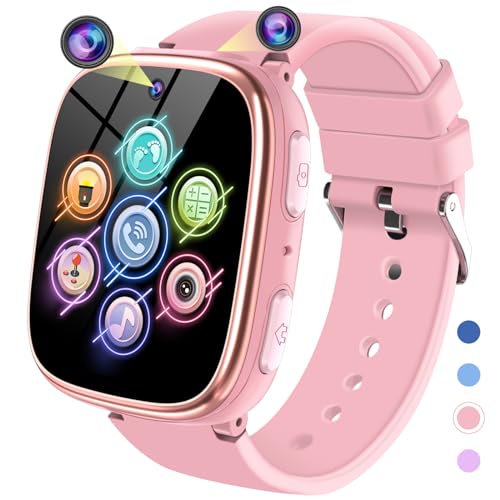 Smartwatch Kinder - Smart Watch Telefon Uhr für Mädchen Jungen mit Anruf, SOS, Spiele, Schrittzähler, Musik, Kamera, Wecker, Hörbuch, Kinderuhr Telefonieren für Kids 3-12 Jahre Geschenk (Rosa) von Ucani