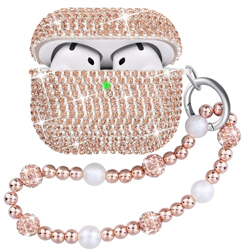 Ucharmbead Kompatibel mit AirPods 4. Generation, glitzernd, niedliche Hülle für AirPods 4, mit glänzendem Schlüsselanhänger für Damen Ucharmbead Kompatibel mit AirPods 4. Generation, glitzernd, niedliche Hülle für AirPods 4, mit glänzendem Schlüsselanhänger für Damen von Ucharmbead