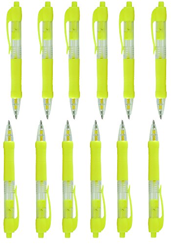 Uchida RB10m-f5 Marvy mini Retractable Ball Point Pen, 1.0 mm, box of 12 Stück, fluo gelb ink von Uchida