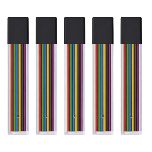1/3/5 Tuben Farbstiftmine (2,0 mm) zum Zeichnen, Skizzieren, Schreiben, Notizen, Erwachsenenmalen, Druckbleistift-Nachfüllmine für Lehrer, Studenten, Künstler, Zuhause, Schule, Büro, Kunstprojekt von Uclac