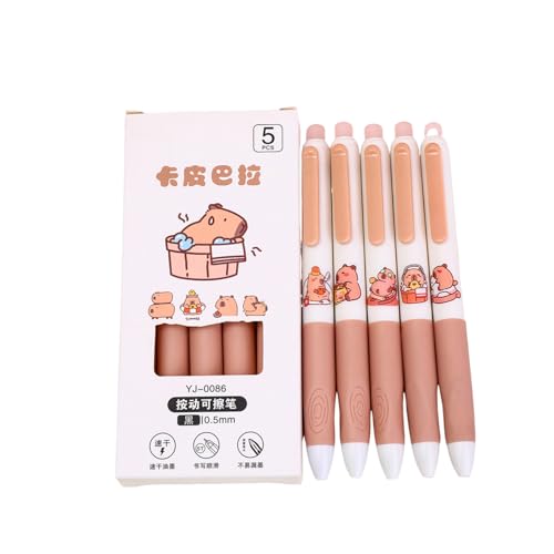 Uclac Set mit 5 entzückenden Capybara Gelstiften, schnell trocknende blaue Tinte, löschbares Design für Büro und Schule Schreibwaren Uclac Set mit 5 entzückenden Capybara Gelstiften, schnell trocknende blaue Tinte, löschbares Design für Büro und Schule Schreibwaren von Uclac