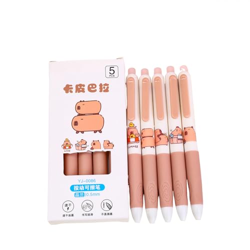 Uclac Set mit 5 entzückenden Capybara Gelstiften, schnell trocknende blaue Tinte, löschbares Design für Büro und Schule Schreibwaren Uclac Set mit 5 entzückenden Capybara Gelstiften, schnell trocknende blaue Tinte, löschbares Design für Büro und Schule Schreibwaren von Uclac