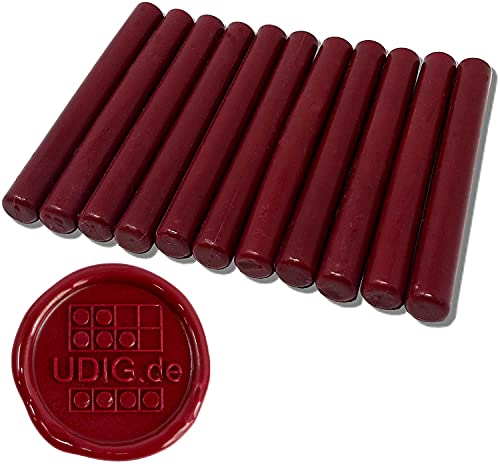 Siegelwachs 11 mm Bordeauxrot für Heißklebepistole 10 cm 100 g, weinrot von Udig.de