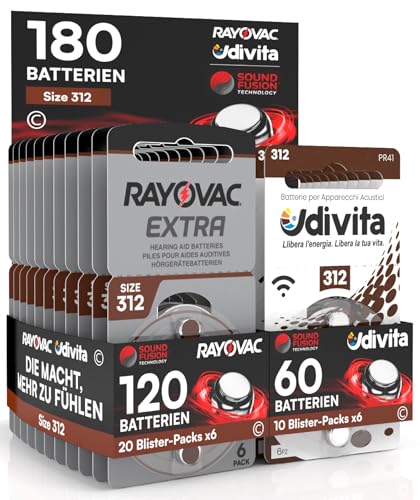 180 Batterien für Hörgeräte Rayovac Extra Advanced 312. - 120 Rayovac + 60 Lebensdauer 180 Batterien für Hörgeräte Rayovac Extra Advanced 312. - 120 Rayovac + 60 Lebensdauer von Udivita