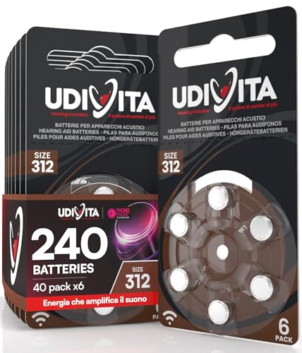 240 Batterien für Hörgeräte Udivita Größe 312. - 40 Blister mit 6 Batterien 240 Batterien für Hörgeräte Udivita Größe 312. - 40 Blister mit 6 Batterien von Udivita