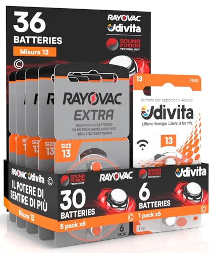36 Batterien für Hörgeräte Rayovac 13 Extra Advanced - 30 Rayovac + 6 Udivita 36 Batterien für Hörgeräte Rayovac 13 Extra Advanced - 30 Rayovac + 6 Udivita von Udivita