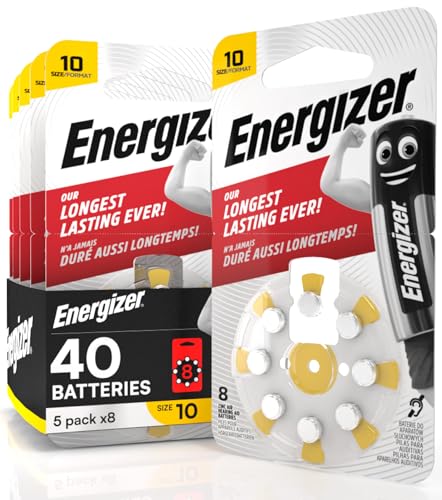 40 Batterien Energizer für Hörgeräte Kopfhörer Größe 10 Gelb – 5 Blister mit 8 Batterien 40 Batterien Energizer für Hörgeräte Kopfhörer Größe 10 Gelb – 5 Blister mit 8 Batterien von Udivita