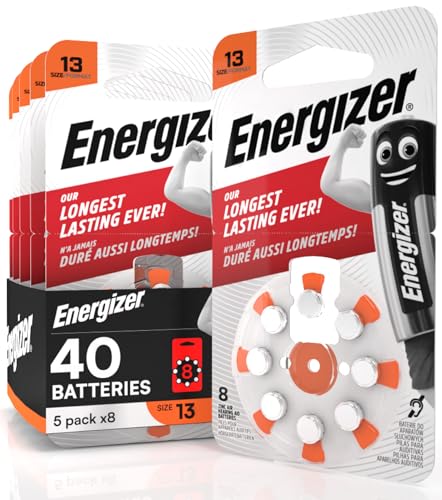40 Batterien Energizer für Hörgeräte Kopfhörer Größe 13 orange – 5 Blister mit 8 Batterien 40 Batterien Energizer für Hörgeräte Kopfhörer Größe 13 orange – 5 Blister mit 8 Batterien von Udivita