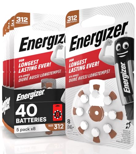 40 Batterien Energizer für Hörgeräte Kopfhörer Größe 312 braun - 5 Blister mit je 8 Batterien 40 Batterien Energizer für Hörgeräte Kopfhörer Größe 312 braun - 5 Blister mit je 8 Batterien von Udivita