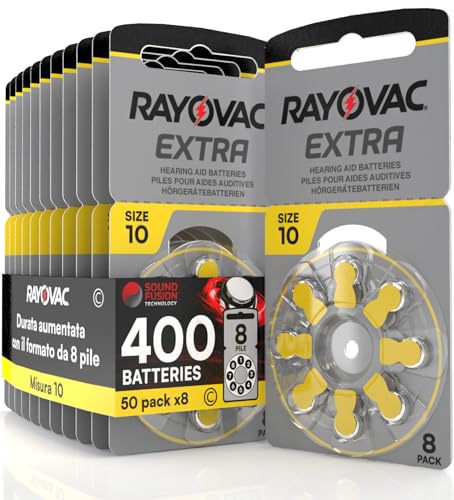 400 Batterien für Hörgeräte Rayovac Extra 10. - 50 Blister à 8 Batterien von Udivita