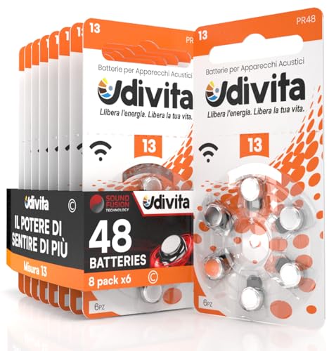 48 Batterien für Hörgeräte Udivita Größe 13. - 8 Blister mit 6 Batterien 48 Batterien für Hörgeräte Udivita Größe 13. - 8 Blister mit 6 Batterien von Udivita