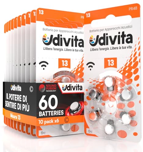 60 Batterien für Hörgeräte Udivita Typ 13 von Udivita