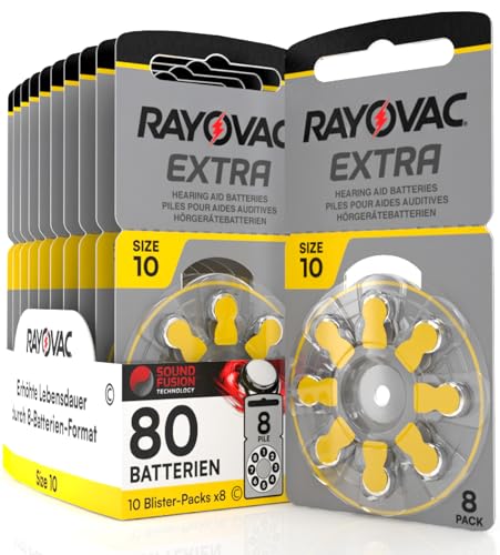 80 Batterien für Hörgeräte Rayovac Extra 10. - 10 Blister à 8 Batterien 80 Batterien für Hörgeräte Rayovac Extra 10. - 10 Blister à 8 Batterien von Udivita