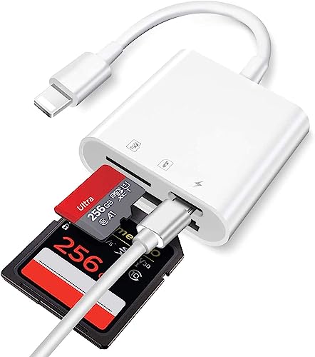 [Apple MFi Certified] SD Kartenleser iPhone, SD Card Reader for iPhone Kamera Kartenlesegerät Adapter, Lightning SD/TF Card Camera Reader Adapter Converter for iPhone 14/13/12/11/X/XS/XR/8/7 iPad von Uecteck