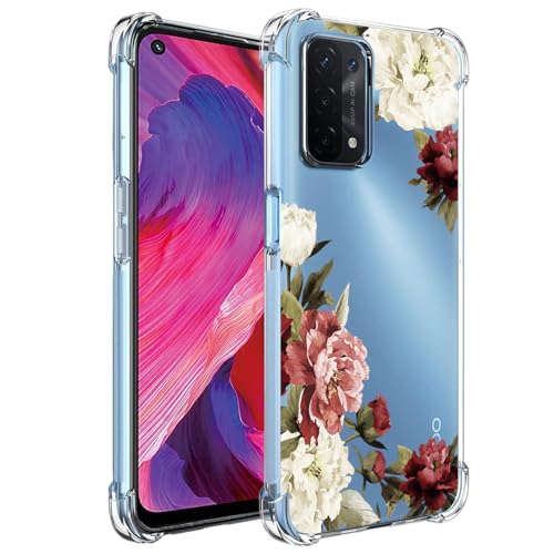 Ueokeird Handyhülle für Oppo A54 5G Hülle/Oppo A74 5G/Oppo A93S 5G Hülle Mädchen Frauen, Schlank, stoßfest, klar, Blumenmuster, flexible TPU-Schutzhülle für Oppo A54 5G, Blütenblume von Ueokeird