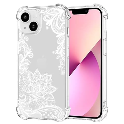 Ueokeird Handyhülle für iPhone 13, Apple 13, 15,5 cm (6,1 Zoll), für Mädchen und Frauen, schlank, stoßfest, klar, Blumenmuster, flexible TPU-Schutzhülle für iPhone 13, Mandala von Ueokeird