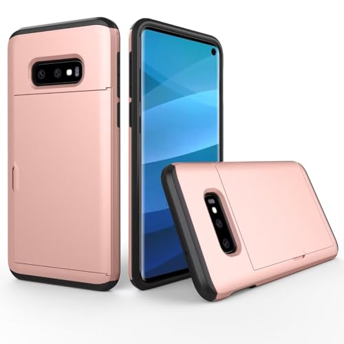 Ueokeird Schutzhülle für Galaxy S10E, Samsung S10E SM-G970F, Brieftaschen-Hülle, Kartenhalter, strapazierfähig, schützend, doppellagig, stoßfest, versteckter Kartenschlitz, schlanke Handy-Schutzhülle von Ueokeird