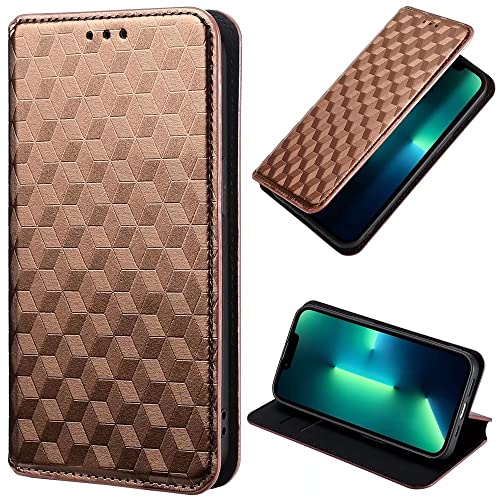 Handyhülle für Oppo F19 4G/A74 4G Glitzer Hülle Leder, Oppo F19 4G/A74 4G klappbar Handytasche, Schutzhülle für Oppo F19 4G/A74 4G Handy Hüllen Ständer und Kartenfächer Magnetverschluss Braun von Ufgoszvp