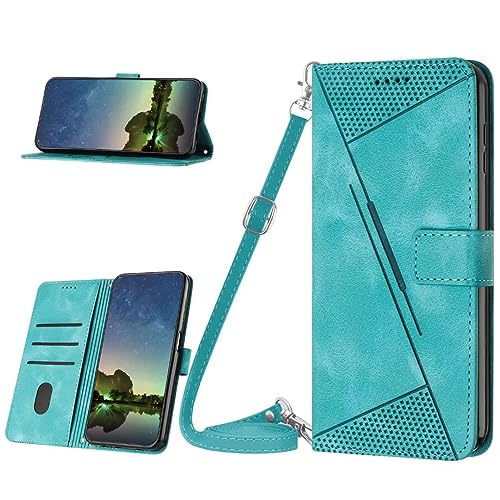 Handykette Handyhülle für Xiaomi Redmi Note 13 5G Hülle mit Necklace [Premium PU Leder] Klapphülle Ständer Kartenfach Schutzhülle Flip Case Cover Etui Tasche Band für Xiaomi Redmi Note 13 5G, grün von Ufgoszvp