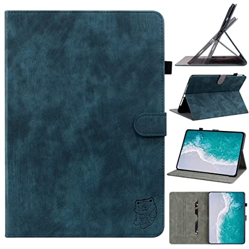 Ufgoszvp Hülle für Samsung Galaxy Tab S9 11 Zoll Tiger Muster Book Cover Etui Schutzhülle PU Leder Tablet Tasche Smart Case Hülle mit Ständer - Blau von Ufgoszvp